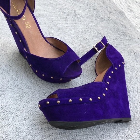 Purple and Gold Aldo wedges - Picture 3 of 7